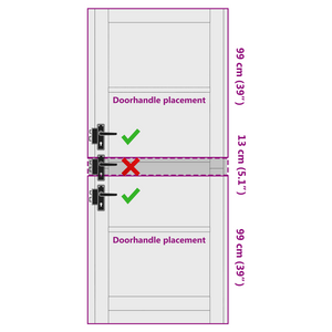 Porta Interna 'ORKDAL'86x211x4 cm in Legno Solido di Pino