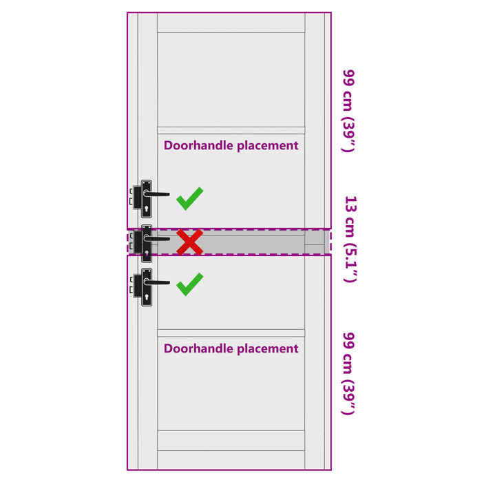 Porta Interna 'ORKDAL'86x211x4 cm in Legno Solido di Pino