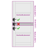 porta interna con vetro "ORKDAL" 86x198,5x4 cm in legno massello di pino