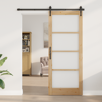 porta interna con vetro 'ORKDAL'86x211x4 cm in legno massello di pino