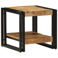 Tavolino da caffè 40x50x38 cm in legno massello grezzo di mango