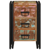 Comodino  Multicolore 40x35x50 cm in legno massello di recupero
