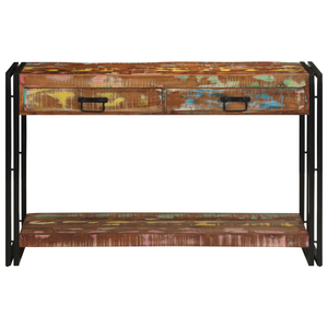 Tavolo Consolle Multicolore 120x33x75 cm Legno Massello di Recupero