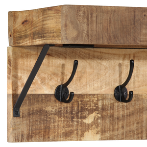 Appendino  con mensola da muro in legno di mango massello e metallo