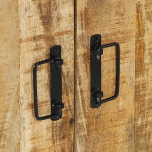 Armadio per scarpe  Nero 30x30x40 cm Legno massello di mango e acciaio