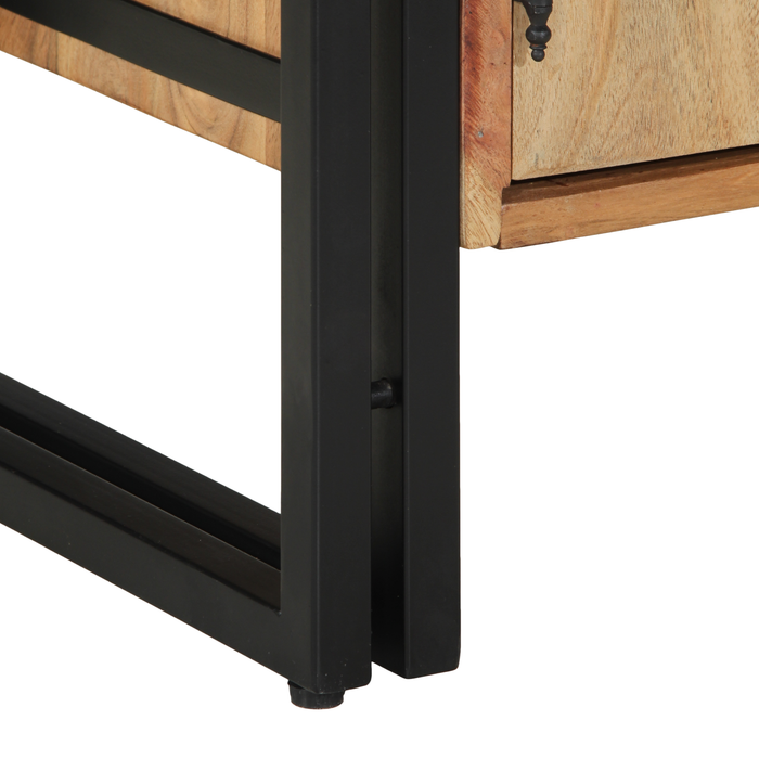 Mobile per scarpe  Nero 30x30x40 cm in legno massello di acacia e acciaio