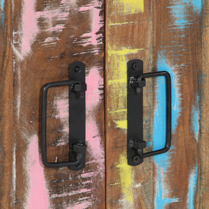 Armadio per scarpe  Nero 30x30x40 cm in legno massello di recupero e acciaio