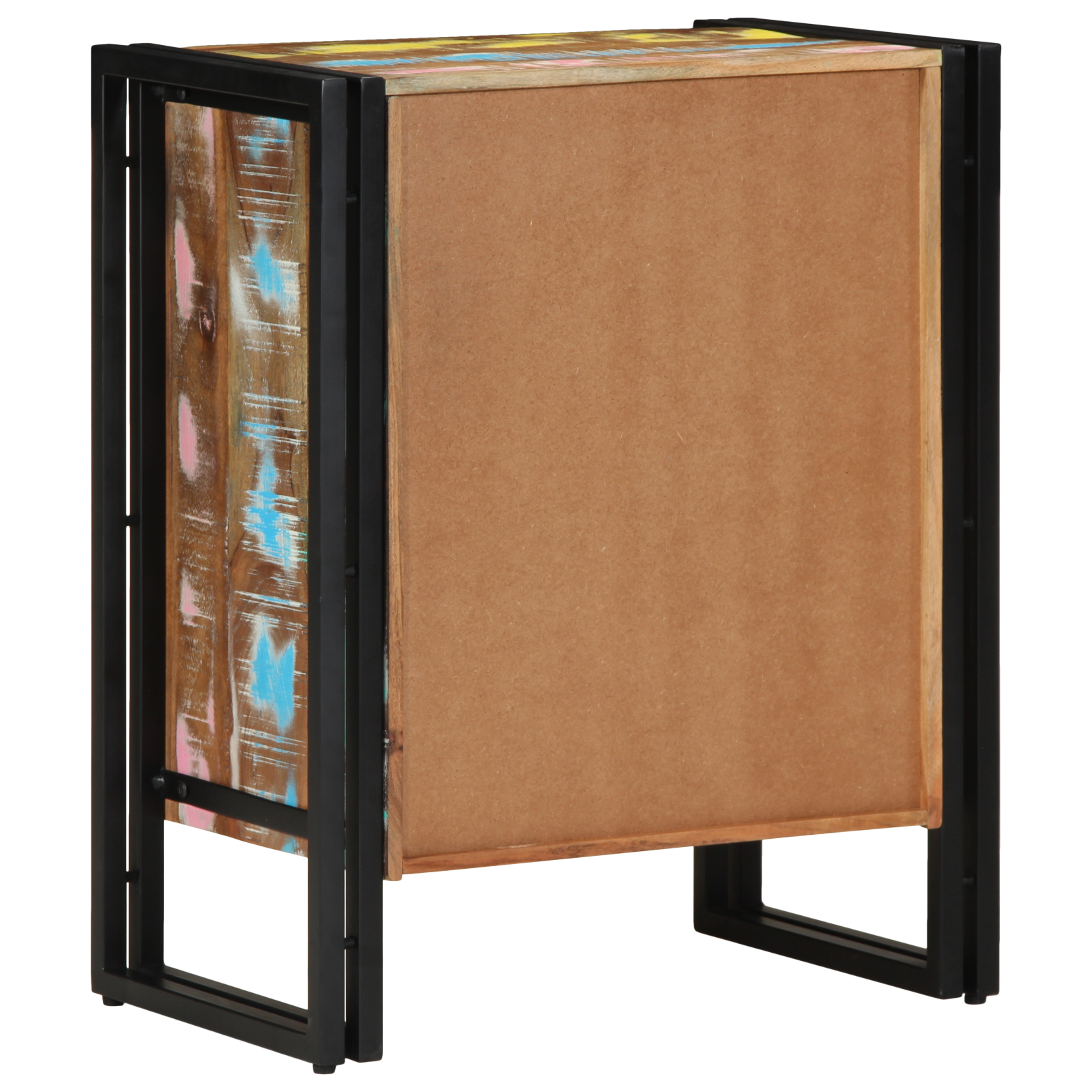 Armadio per scarpe  Nero 30x30x40 cm in legno massello di recupero e acciaio