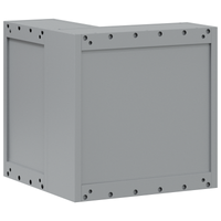 Armadio per attrezzi angolare  da muro e bloccabile in acciaio nero