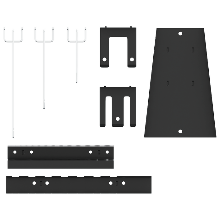 Pannelli pegboard  2 pezzi con 8 accessori Grigio 50x60 cm Acciaio