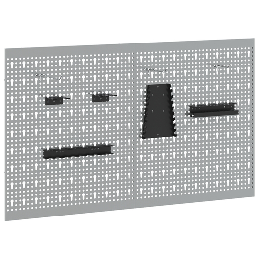 Pannelli pegboard  2 pezzi con 8 accessori Grigio 50x60 cm Acciaio