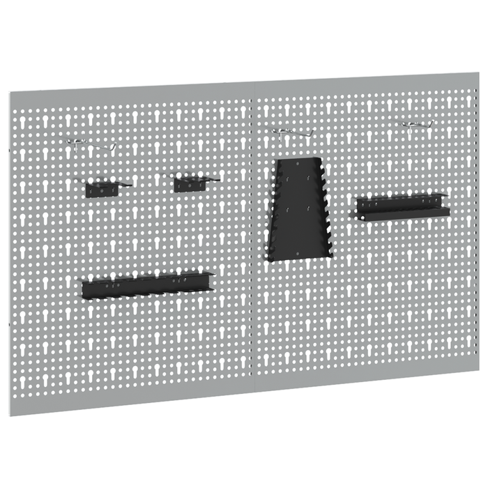 Pannelli pegboard  2 pezzi con 8 accessori Grigio 50x60 cm Acciaio