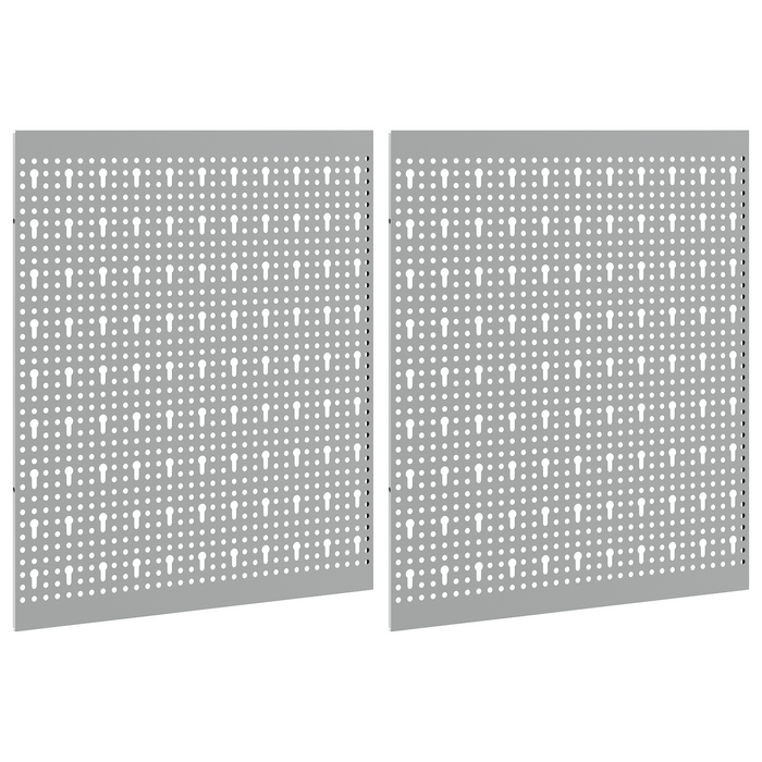 Pannelli pegboard  2 pezzi con 8 accessori Grigio 50x60 cm Acciaio