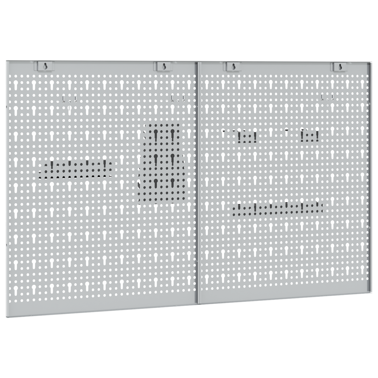 Pannelli pegboard  2 pezzi con 8 accessori Grigio 50x60 cm Acciaio