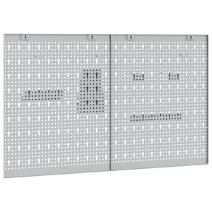 Pannelli pegboard  2 pezzi con 8 accessori Grigio 50x60 cm Acciaio