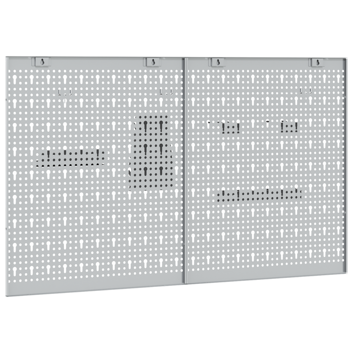 Pannelli pegboard  2 pezzi con 8 accessori Grigio 50x60 cm Acciaio