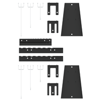 Pegboard - 3 Pezzi con 15 Accessori, Grigio, 50x60 cm, Acciaio