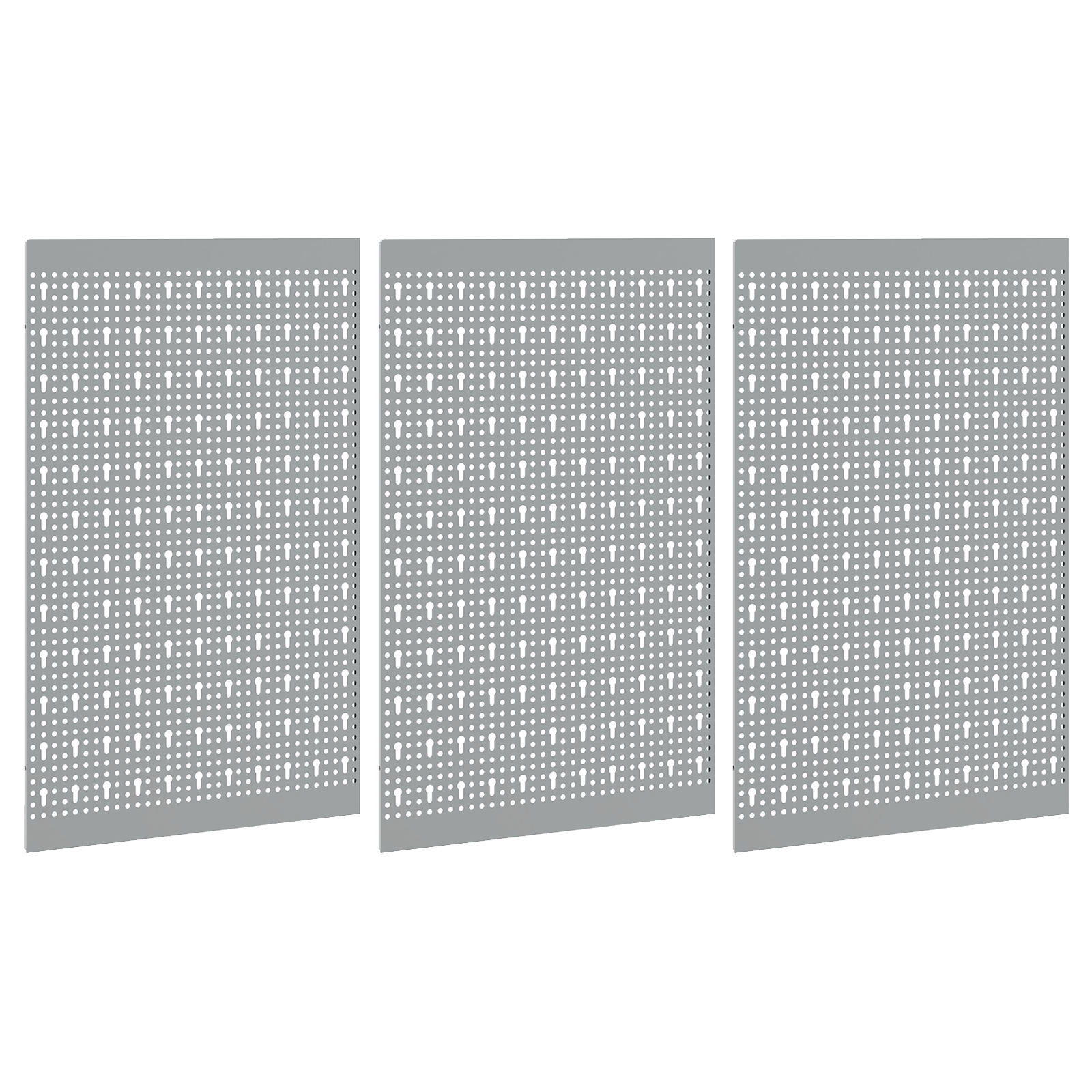 Pegboard - 3 Pezzi con 15 Accessori, Grigio, 50x60 cm, Acciaio