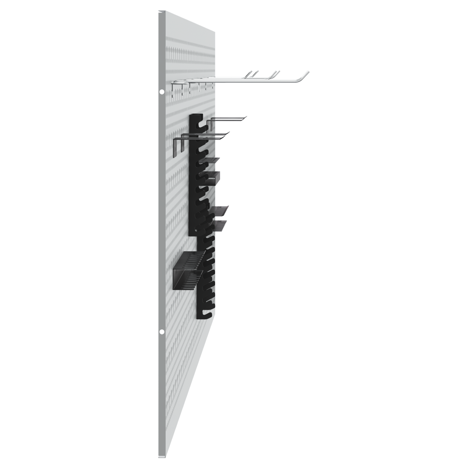 Pegboard - 3 Pezzi con 15 Accessori, Grigio, 50x60 cm, Acciaio