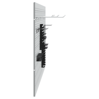 Pegboard - 3 Pezzi con 15 Accessori, Grigio, 50x60 cm, Acciaio