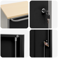 Armadio Portattrezzi  con Ruote e Chiusura Nero 75x45x85 cm Acciaio