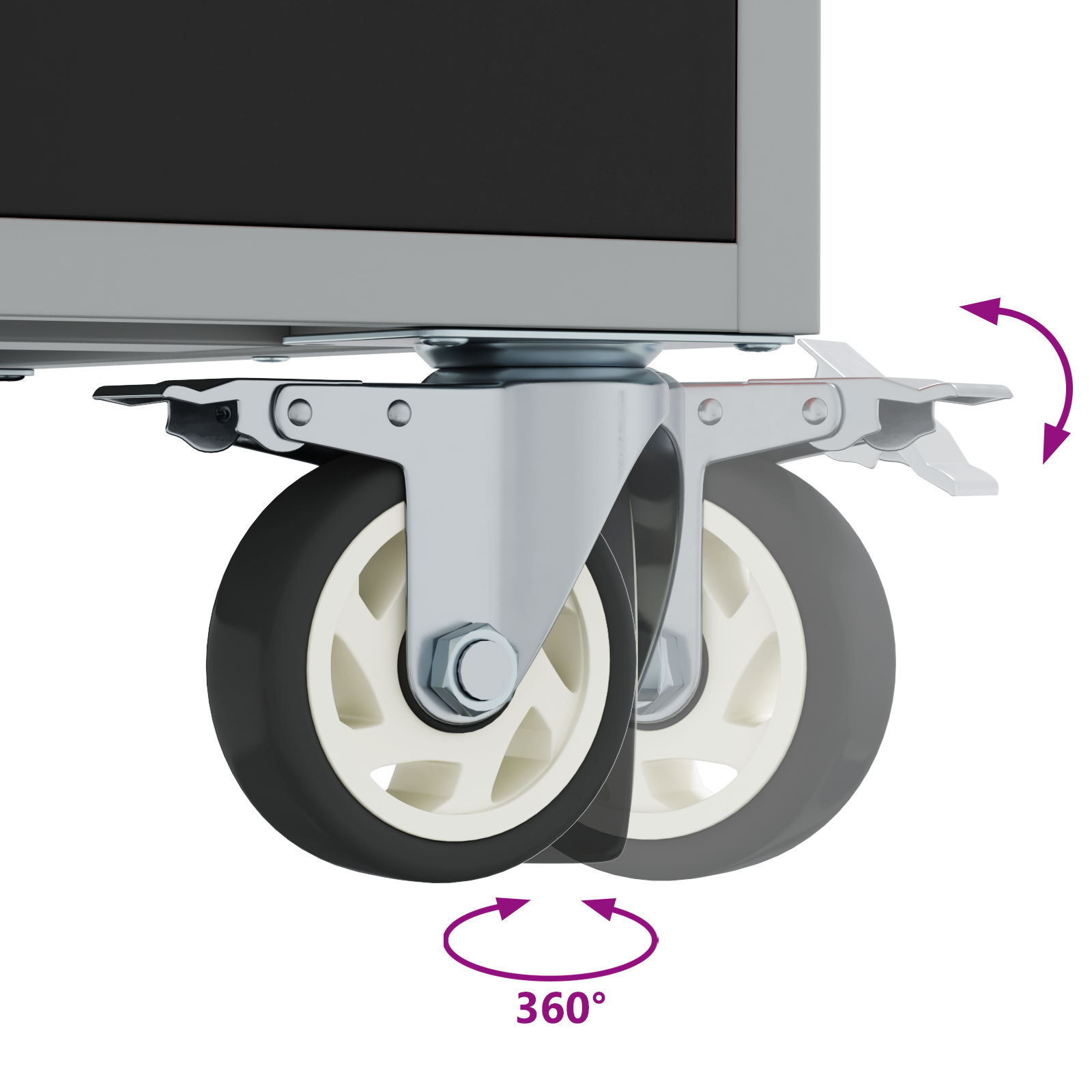 Armadio Portattrezzi  con Ruote e Chiusura Nero 75x45x85 cm Acciaio