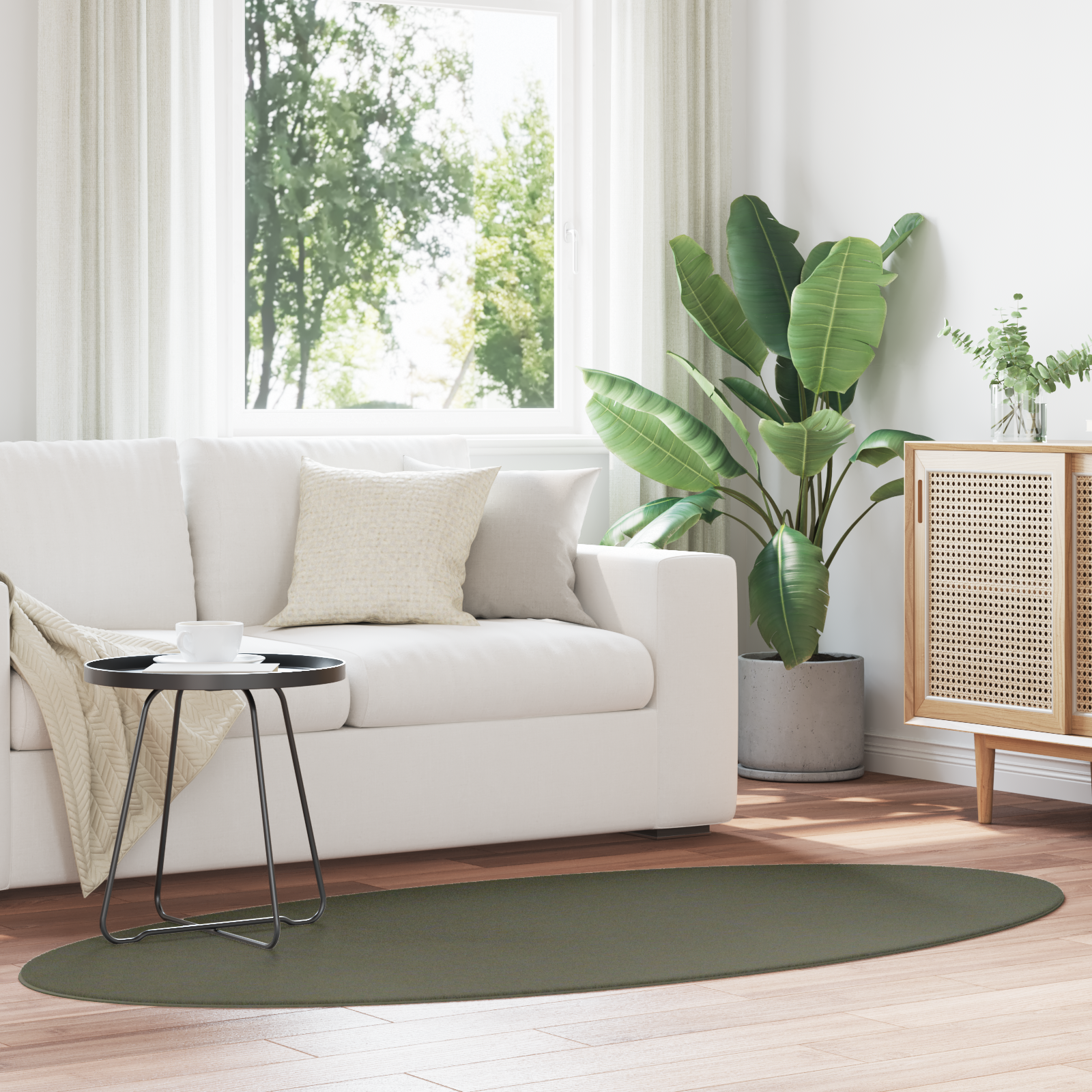 Tappeto "HUARTE" Verde Foresta 120x170 cm Ovale