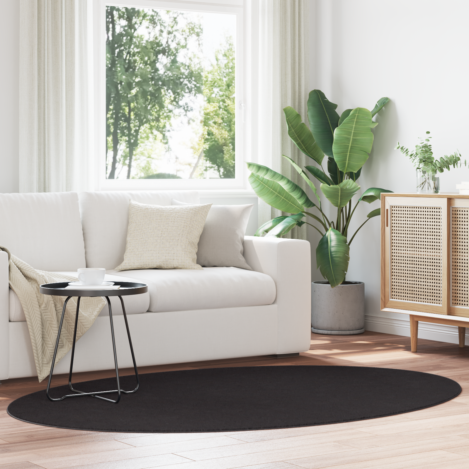 Tappeto "HUARTE" Nero 140x200 cm Ovale