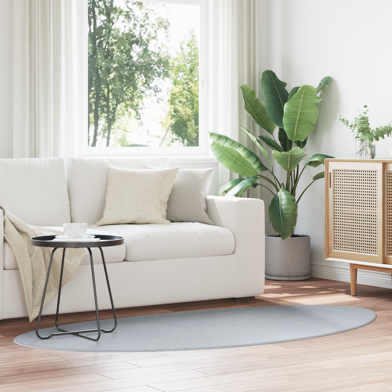 Tappeto "HUARTE" a Pelo Corto Morbido e Lavabile Grigio 100x200 cm