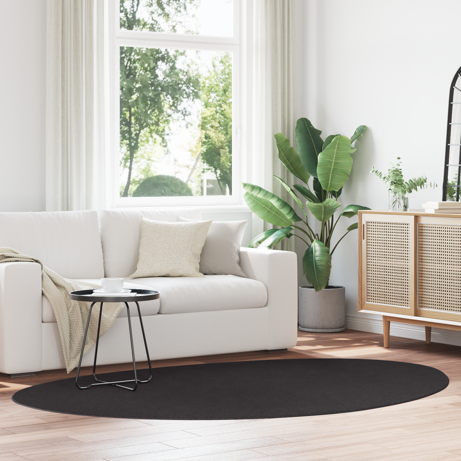 Tappeto "HUARTE" a Pelo Corto Morbido e Lavabile Nero 160x230 cm