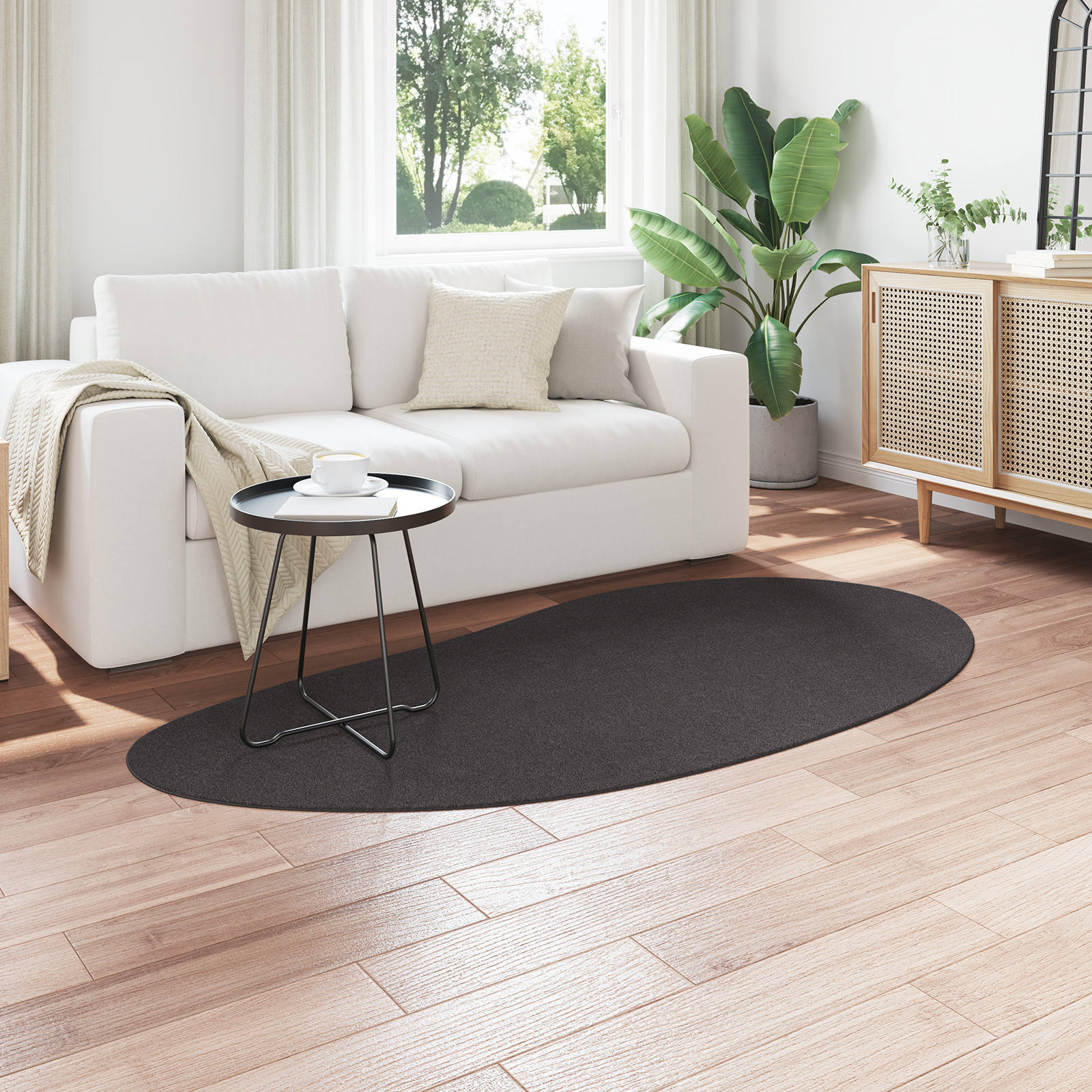 Tappeto Antracite 100x200 cm Poliestere Antiscivolo