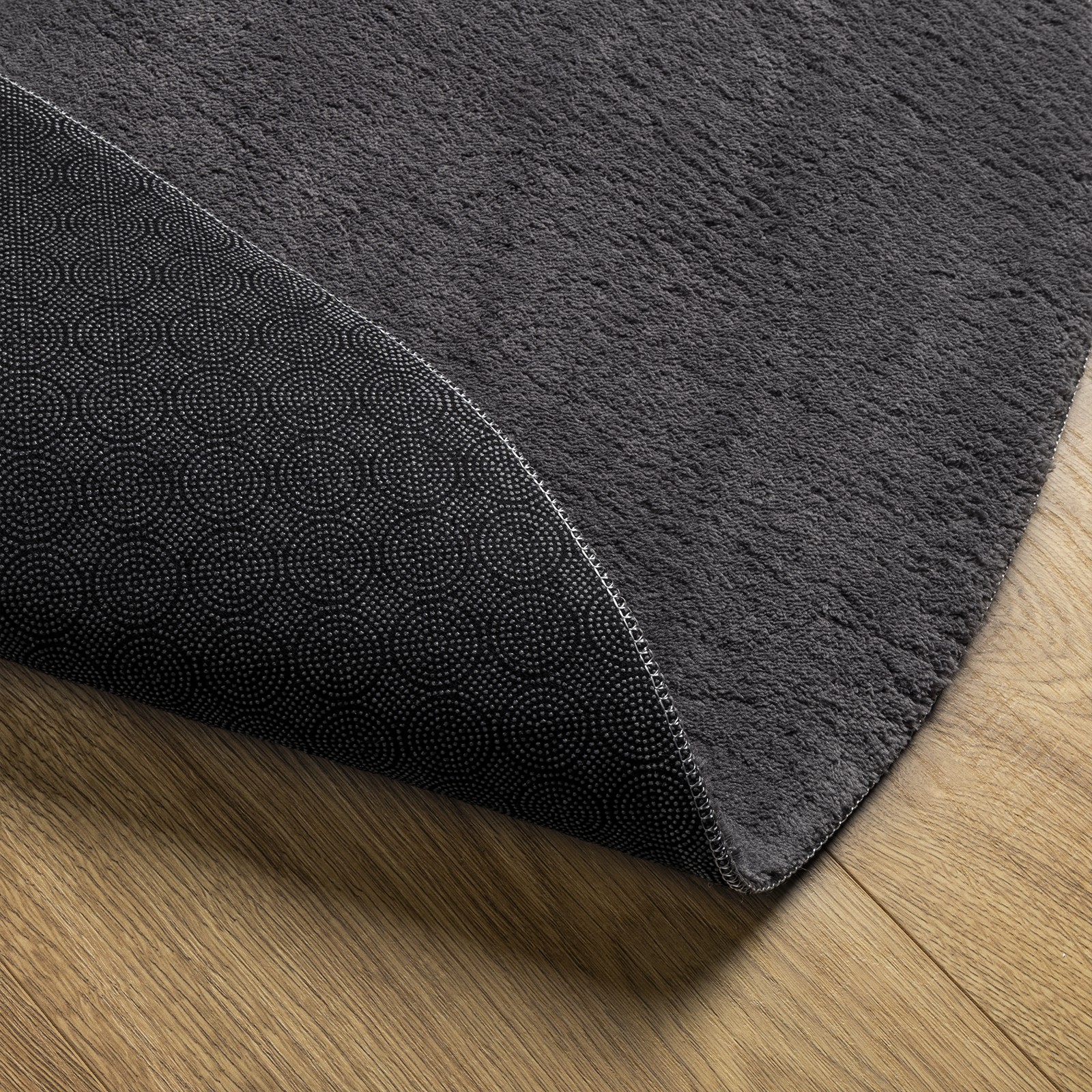 Tappeto per area Antracite 140x200 cm Poliestere Antiscivolo