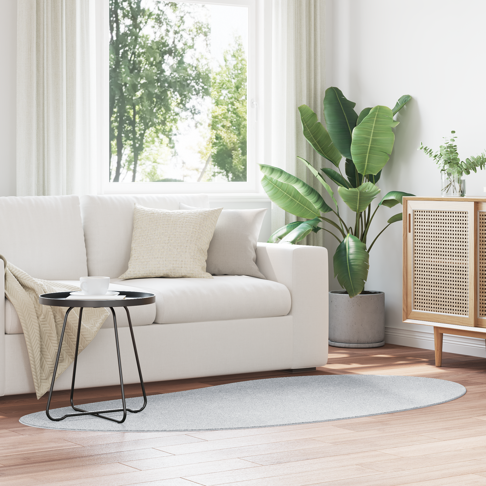 Tappeto per area grigio 100x200 cm antiscivolo