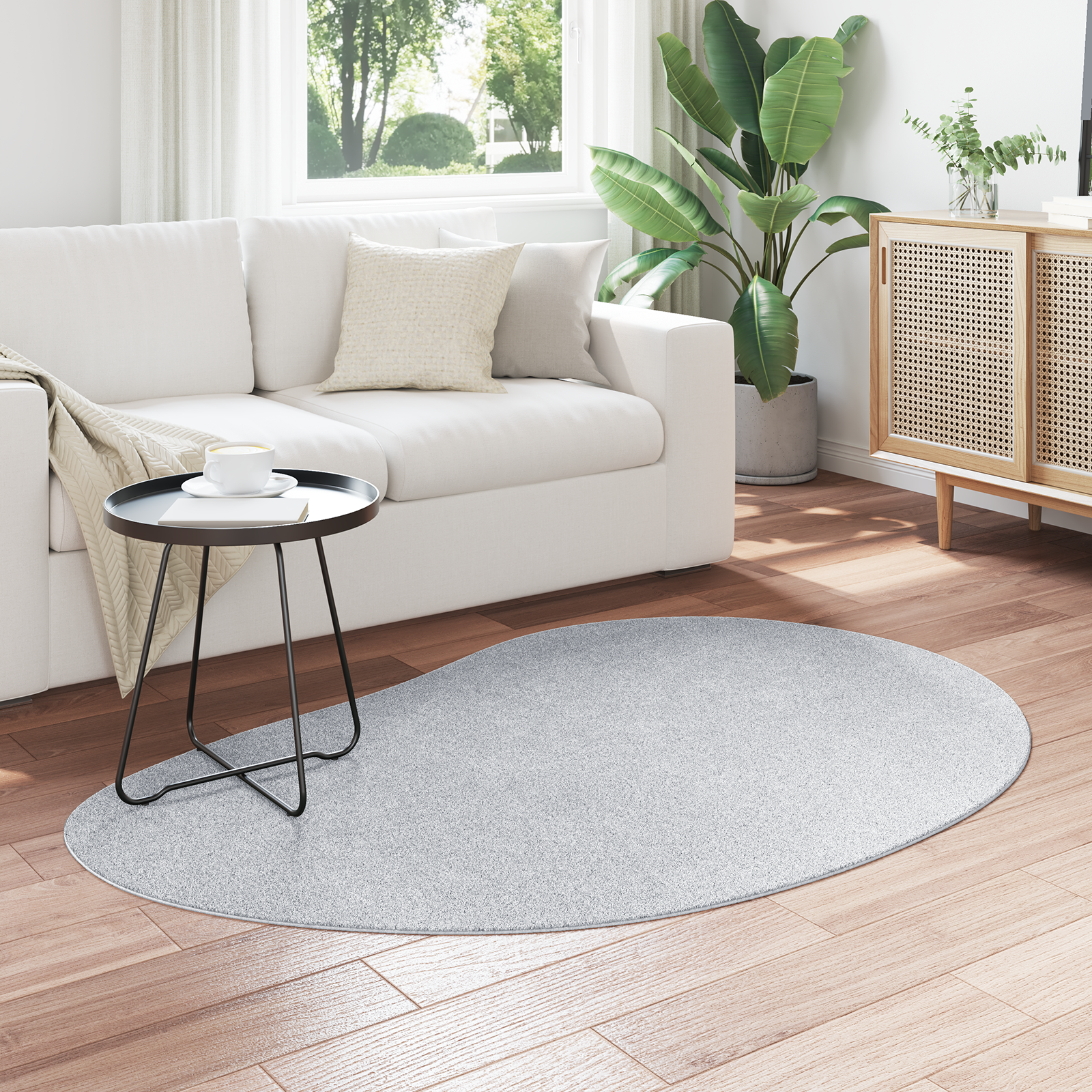 Tappeto per Area Grigio 120x170 cm Antiscivolo