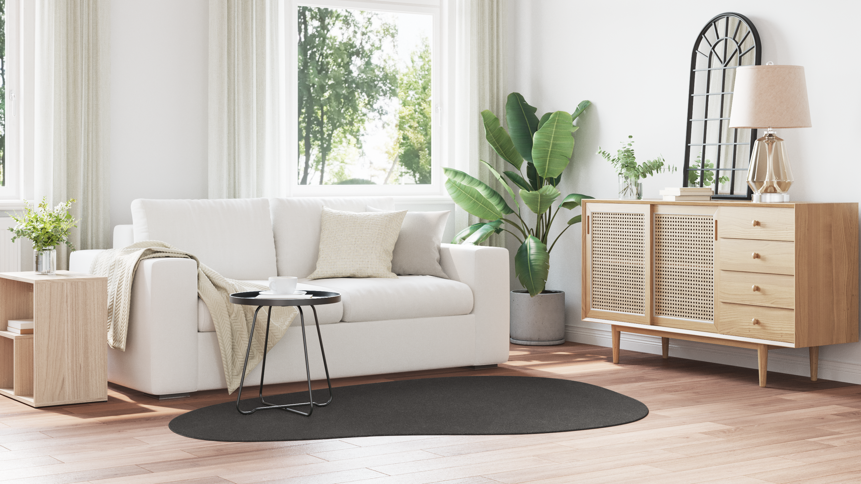 Tappeto "HUARTE" a Pelo Corto Morbido e Lavabile Antracite 140x200 cm