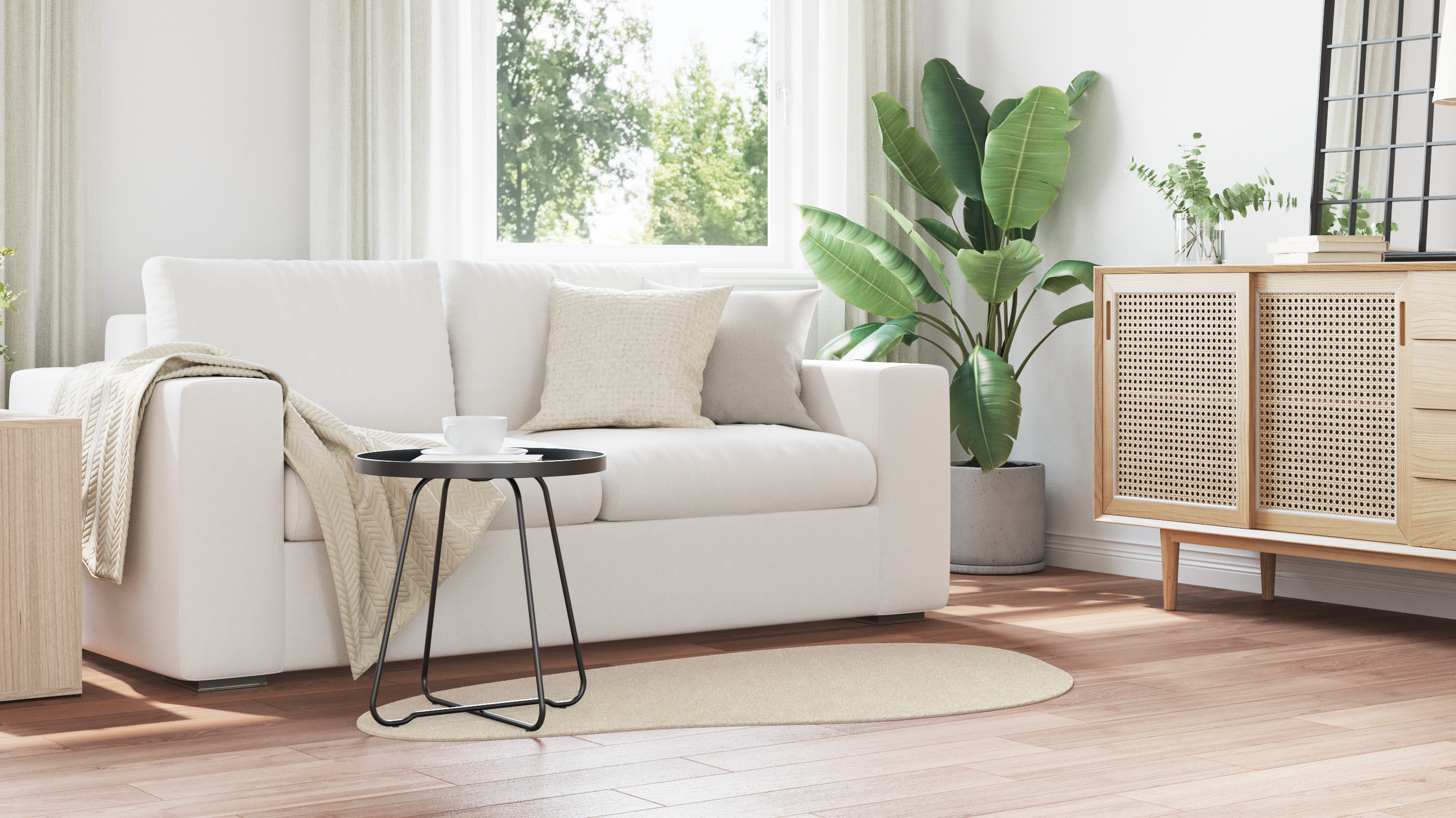 Tappeto 'HUARTE'a Pelo Corto Morbido e Lavabile Beige 80x150 cm