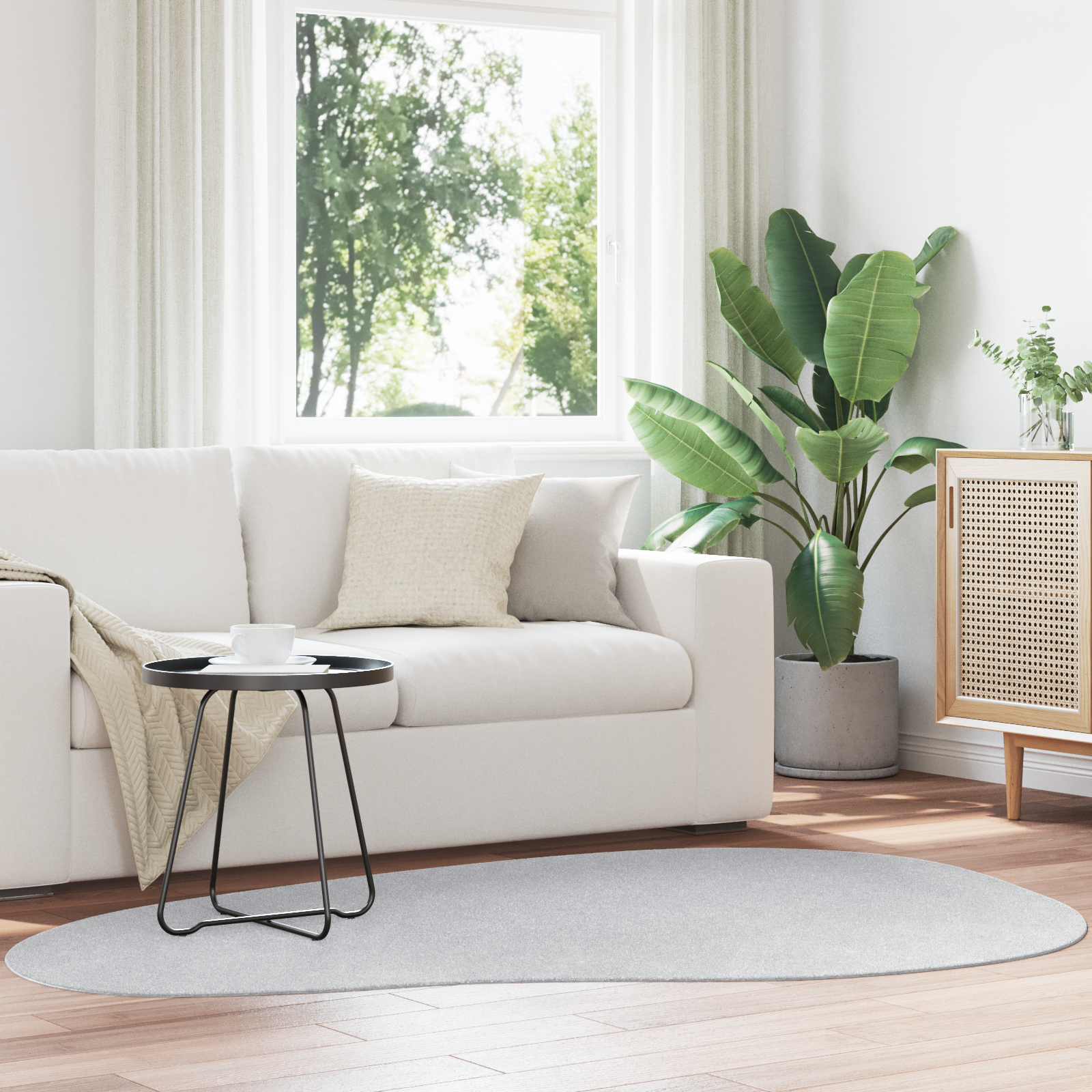 Tappeto "HUARTE" a pelo corto, morbido e lavabile grigio 140x200 cm