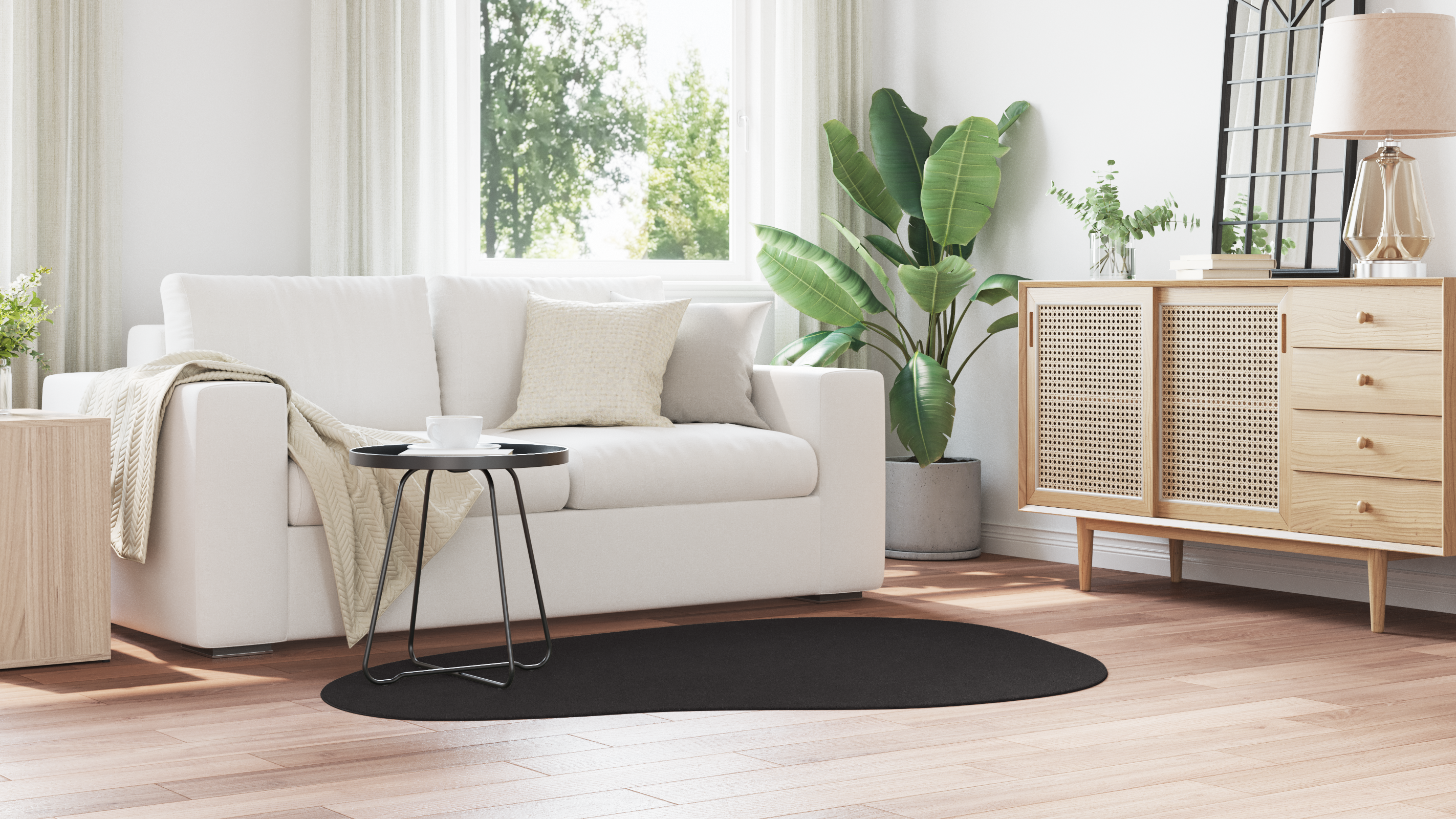 Tappeto "HUARTE" a Pelo Corto Morbido e Lavabile Nero 120x170 cm