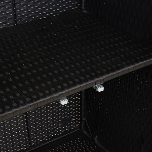 Armadio da Stoccaggio Nero 100x36x102 cm Rattan