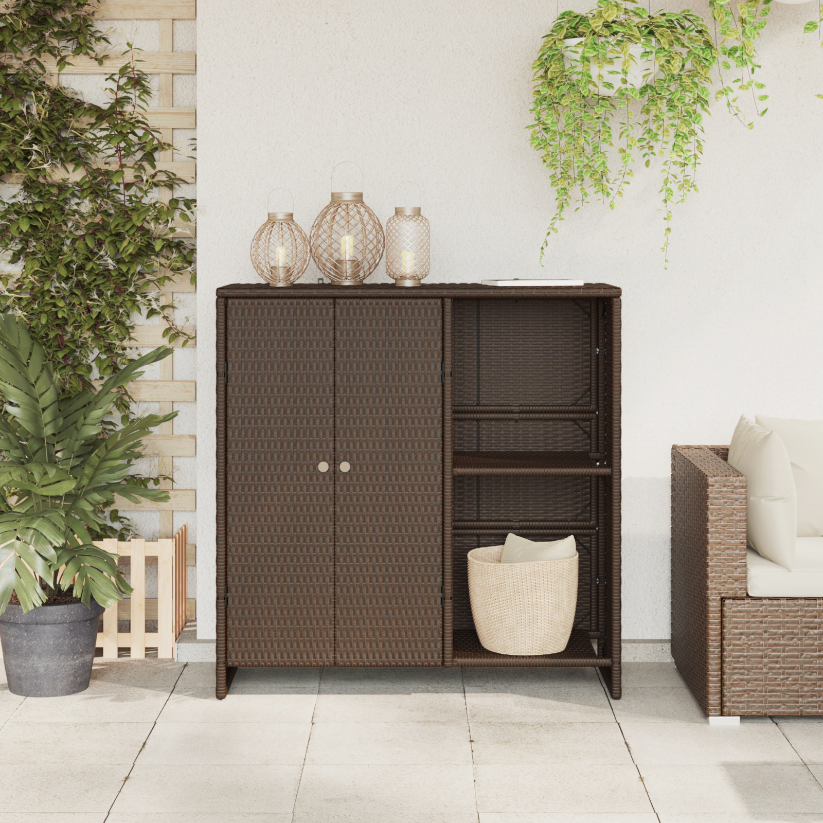 Armadio di Stoccaggio  Marrone 100x36x102 cm Rattan