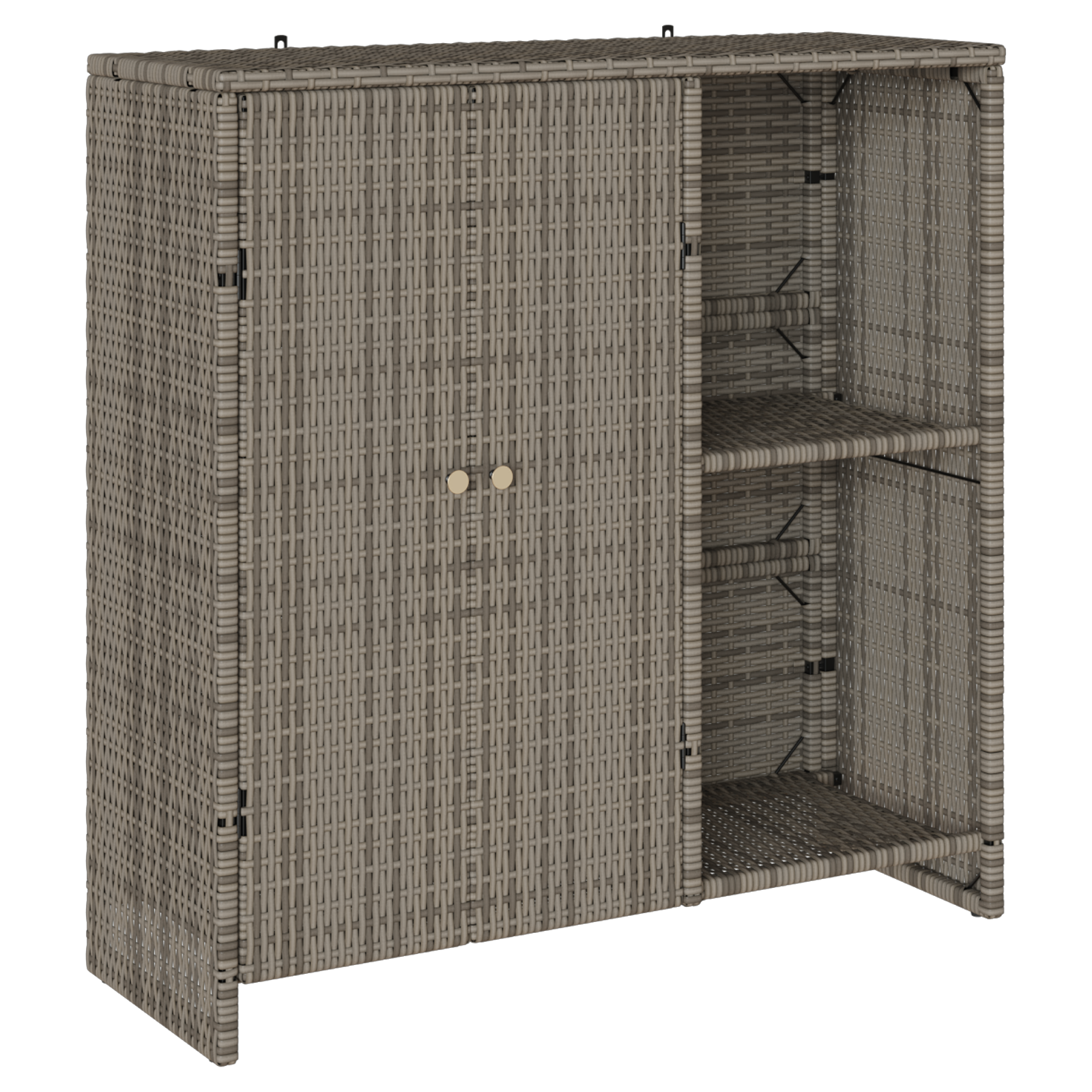 Armadio da Stoccaggio  Grigio 100x36x102 cm Rattan
