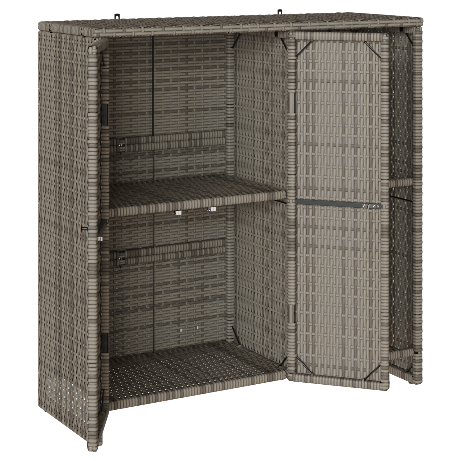 Armadio da Stoccaggio  Grigio 100x36x102 cm Rattan
