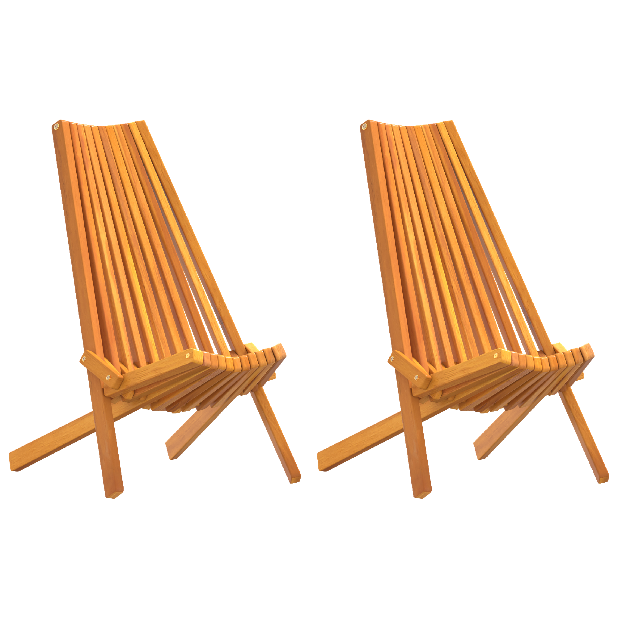 Sedie da Giardino Pieghevoli 2 pcs in Legno di Acacia