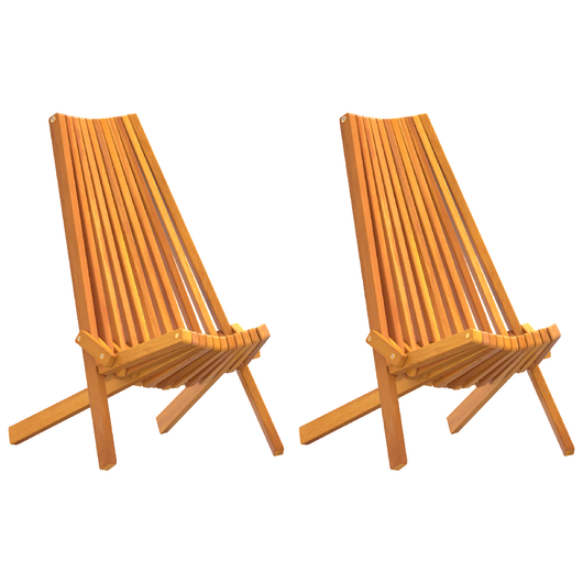 Sedie da Giardino Pieghevoli 2 pcs in Legno di Acacia