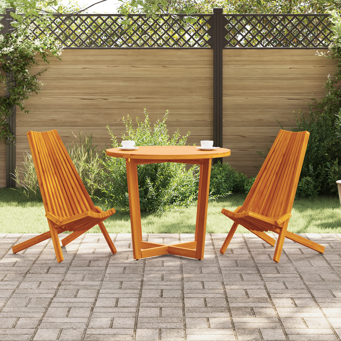 Sedie da Giardino Pieghevoli 2 pcs in Legno di Acacia