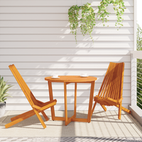 Sedie da Giardino Pieghevoli 2 pcs in Legno di Acacia