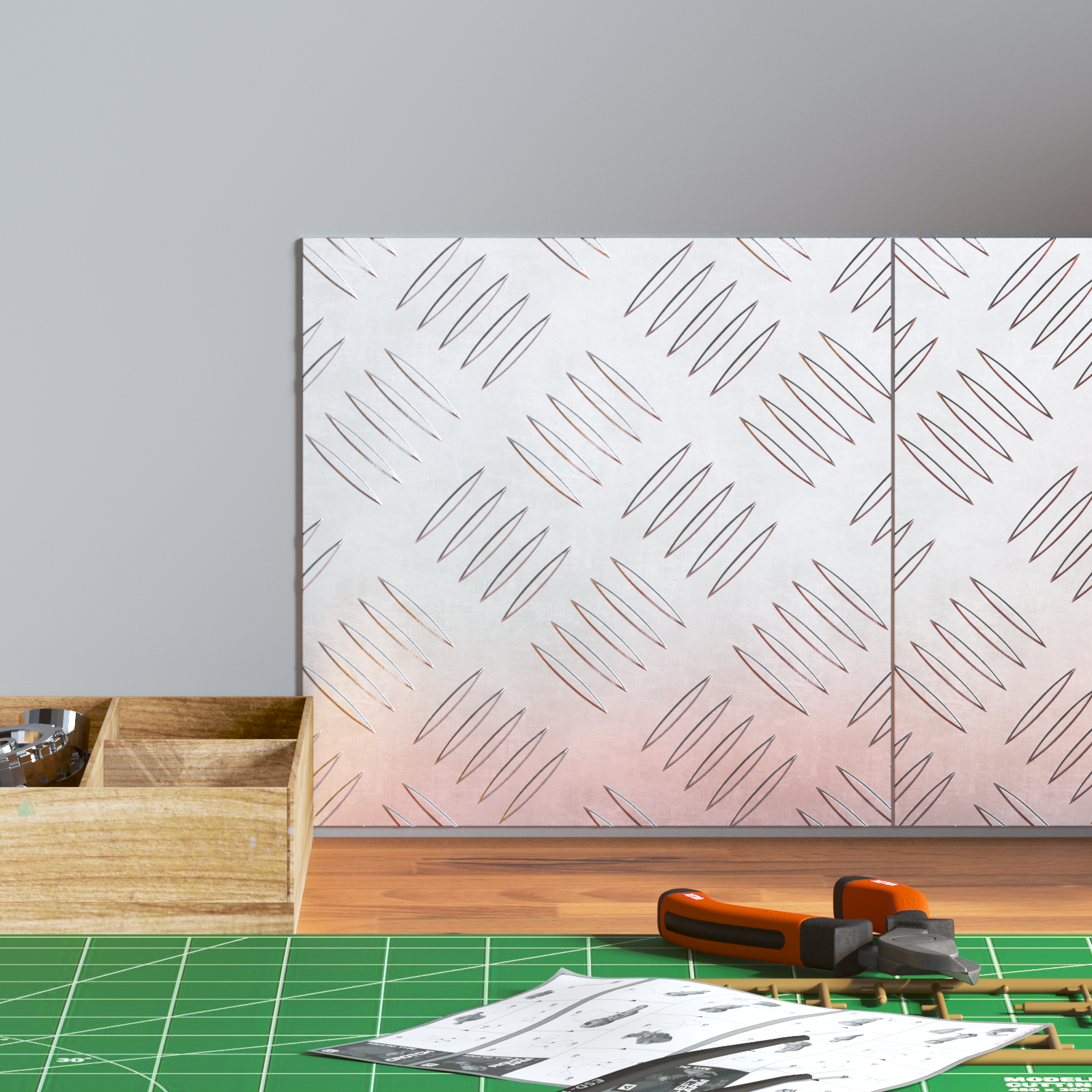 Piastra in Alluminio 2 pcs Antiscivolo 20 x 20 cm