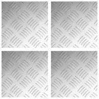 Lastre a Scacchiera in Alluminio 4 pz Antiscivolo 20x20 cm