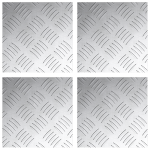 Lastre a Scacchiera in Alluminio 4 pz Antiscivolo 20x20 cm