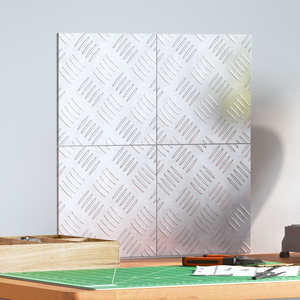 Lastre a Scacchiera in Alluminio 4 pz Antiscivolo 20x20 cm